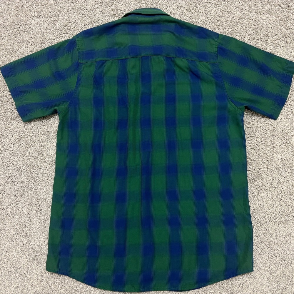 DIXXON Flannel Co. Tahoe Bamboo Blend Short Sleeve Pearl Snap Shirt Green Mens M - Picture 7 of 15
